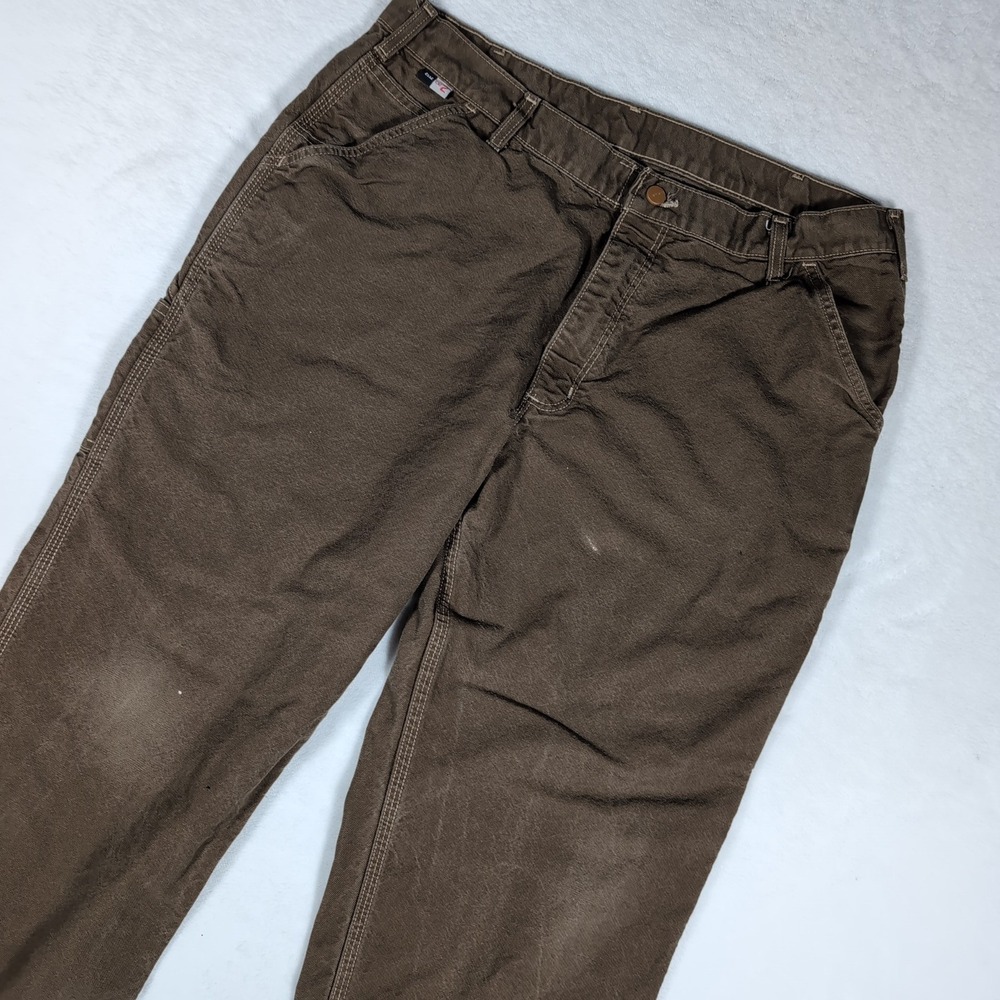 Carhartt FR CAT 2 Carpenter Pants Mens 38x30 Brown Flame Resistant Original Fit